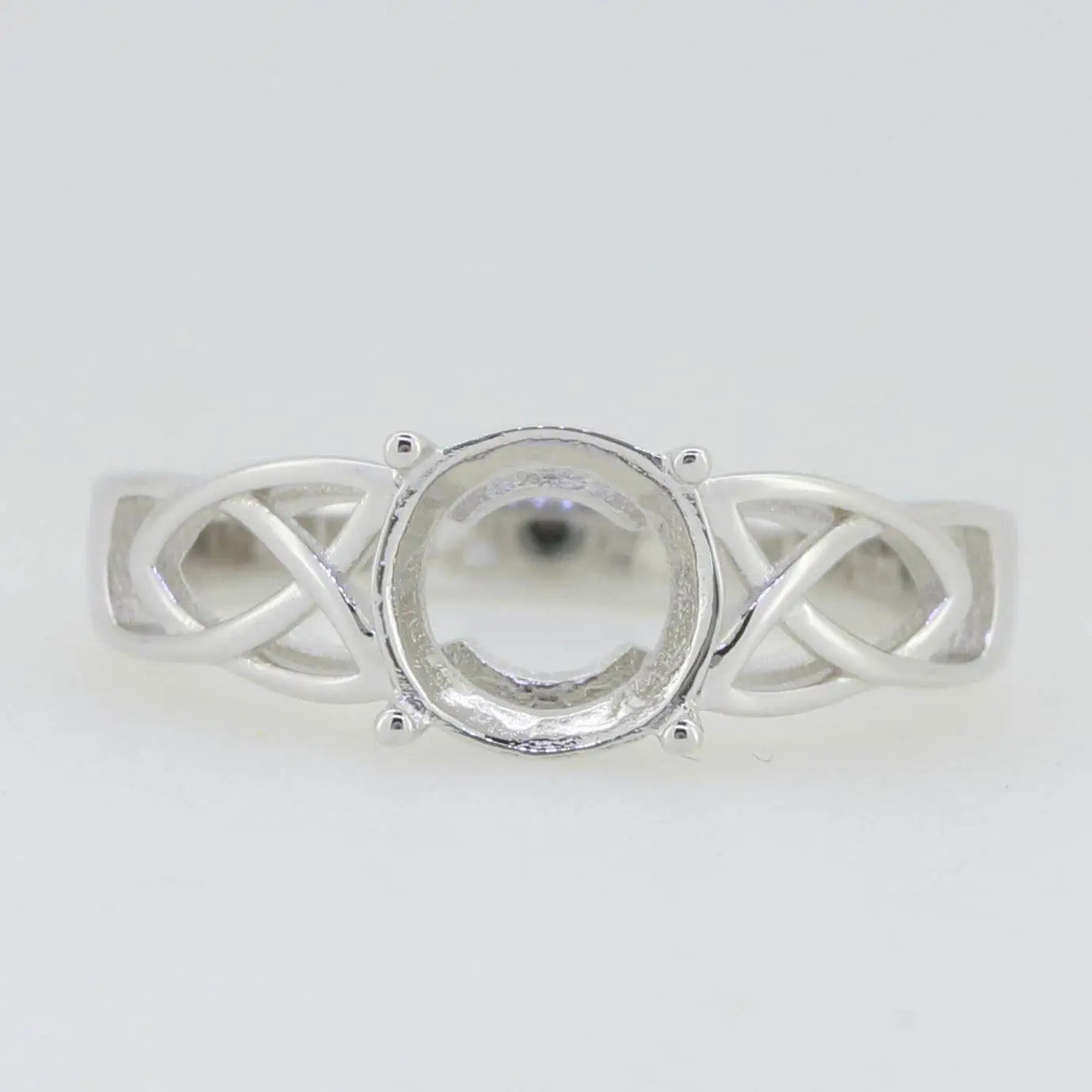 10K Gold Semi Mount Ring Setting Round RD 8x8mm White Topaz DHJ