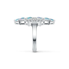 Monture de bague semi-montée en argent sterling, forme poire PE 5X3mm