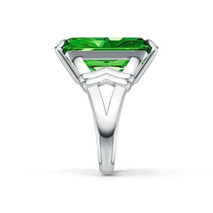 Sterling Silver Semi Mount Ring Setting Emerald OCT 20X15mm Cocktail Ring Art Nouveau DHJ