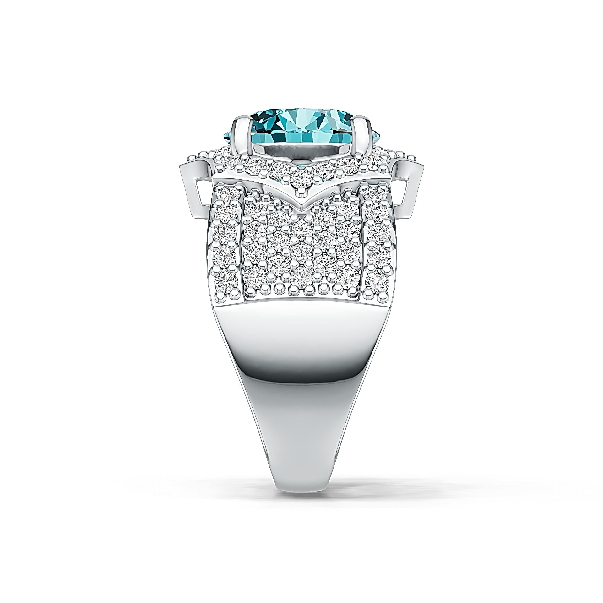 Sterling Silver Semi Mount Ring Setting Round RD 10x10mm with White Topaz or Moissanite DHJ