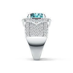 Sterling Silver Semi Mount Ring Setting Round RD 10x10mm with White Topaz or Moissanite DHJ