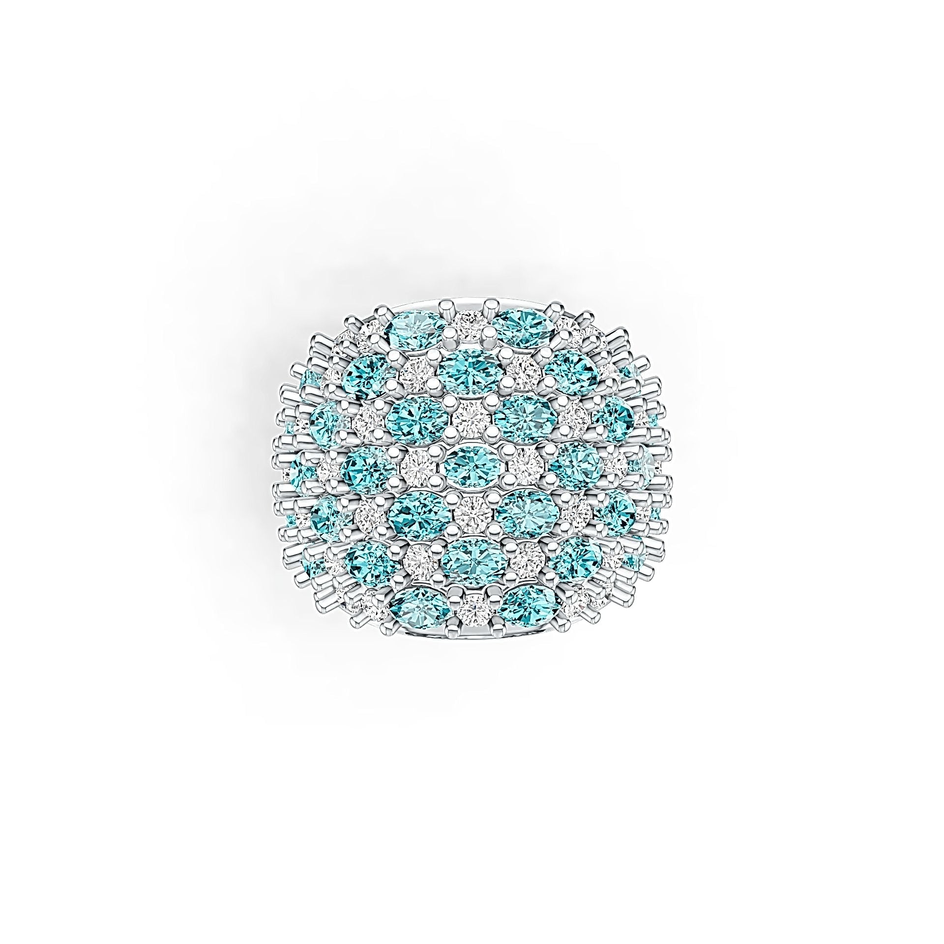 Platinum Statement Ring with or Moissanite Diamond Accent DHJ