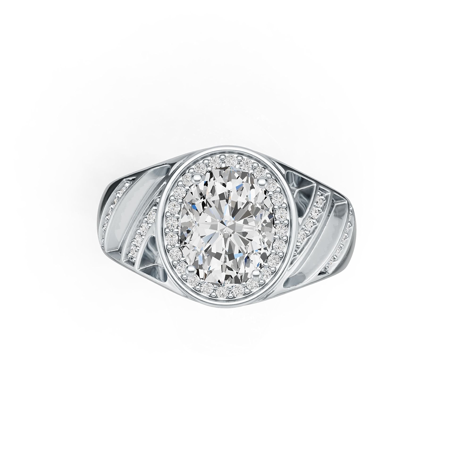 18K Gold Semi Mount Ring Setting Oval OV 10X8mm Diamond Accent DHJ