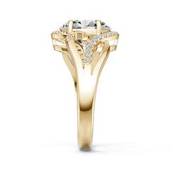 Platinum Semi Mount Ring Setting Round Ro 5x9mm Diamond Accent Syz Jewelry