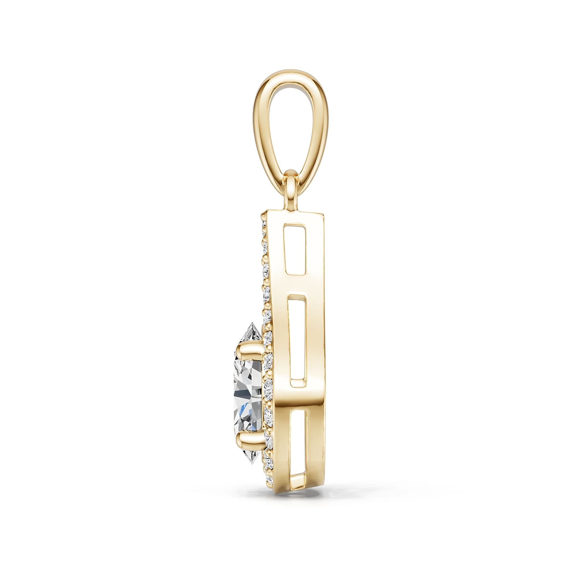 14K Gold Semi Mount Pendant Setting Oval Ov 5x5mm Diamond Accent Syz Jewelry