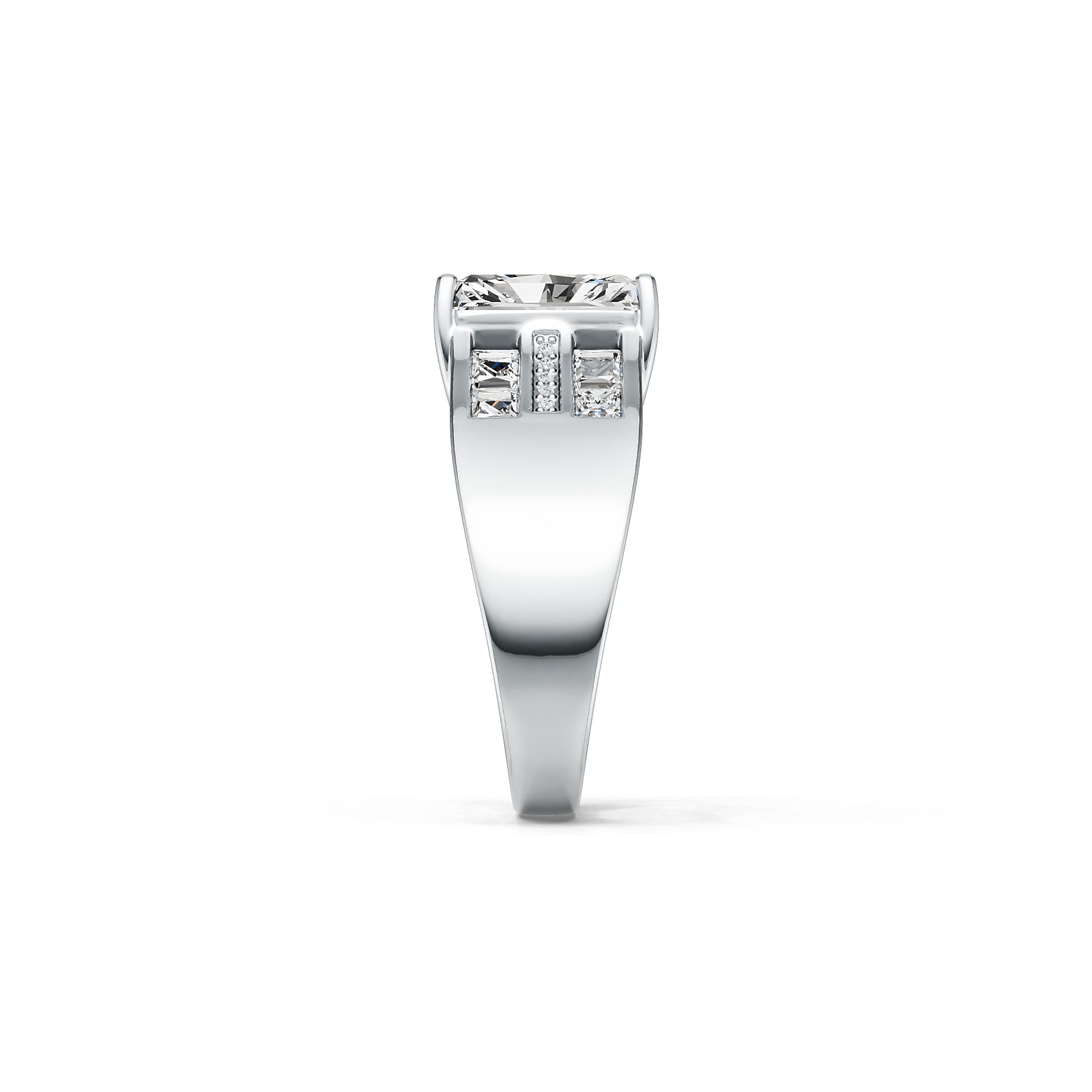 Sterling Silver Semi Mount Ring Setting Emerald OCT 11X9mm DHJ