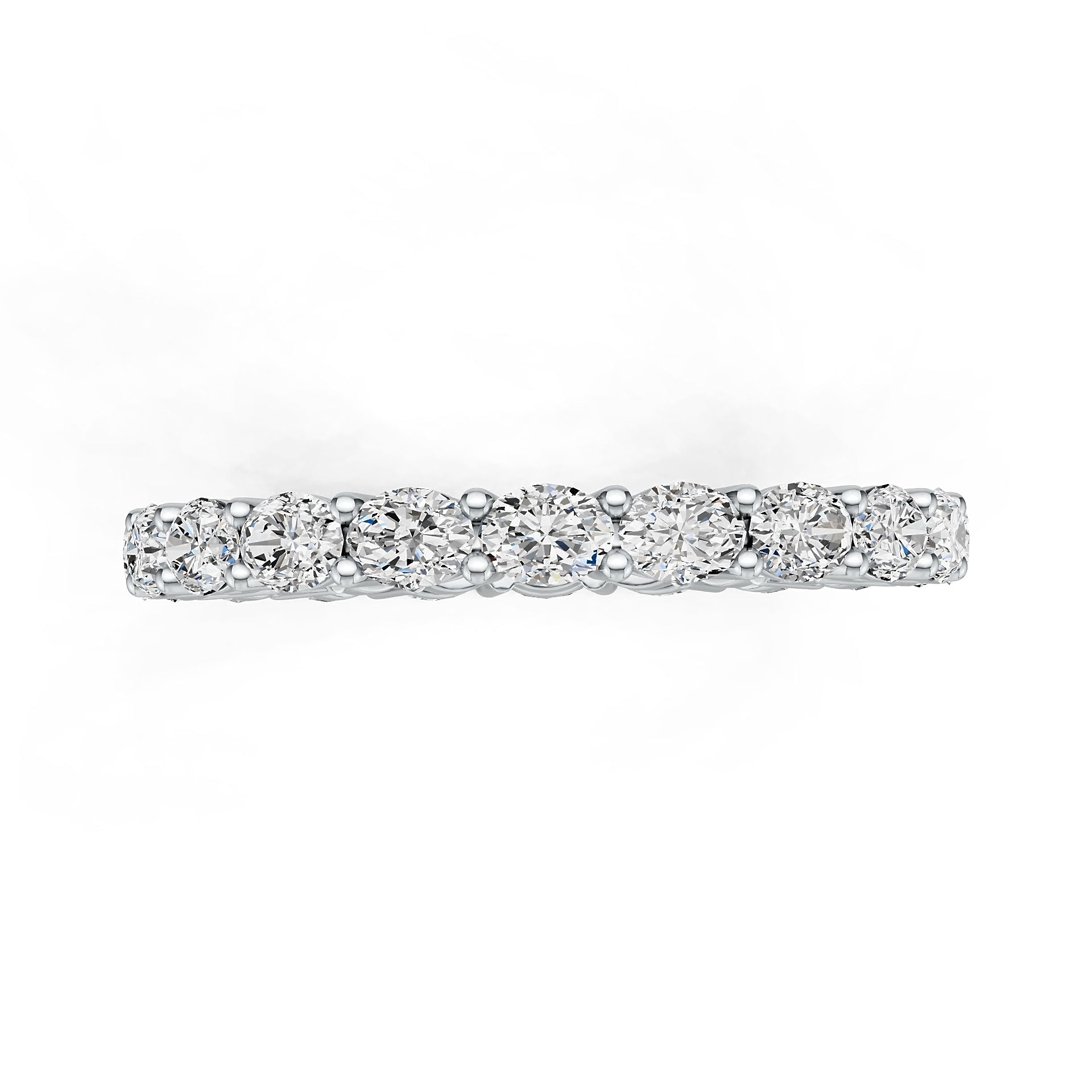 Platinum Semi Mount Ring Setting Oval OV 4X3mm Eternity Band Ring DHJ