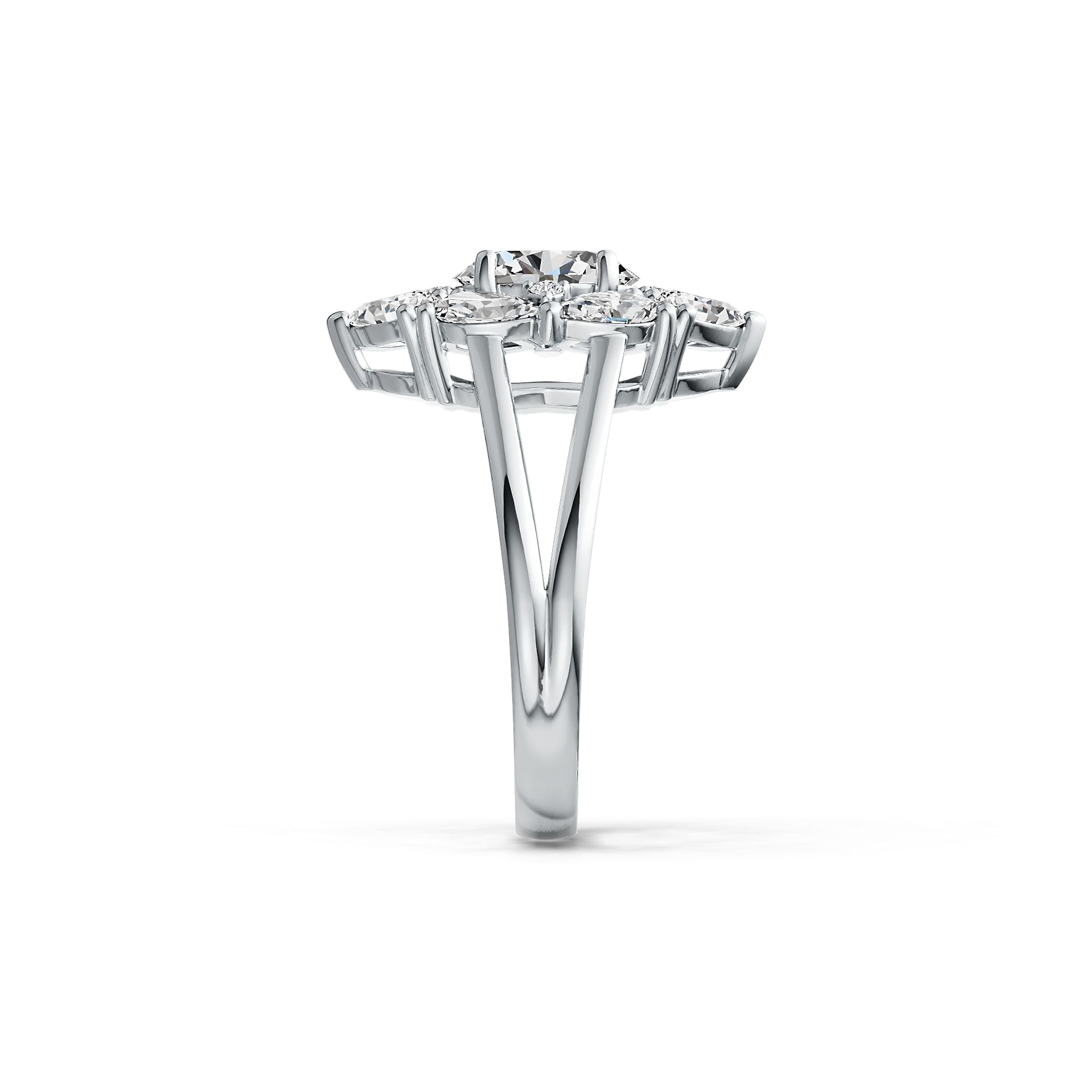 Sterling Silver Semi Mount Ring Setting Oval OV 8X6mm with White Topaz DHJ