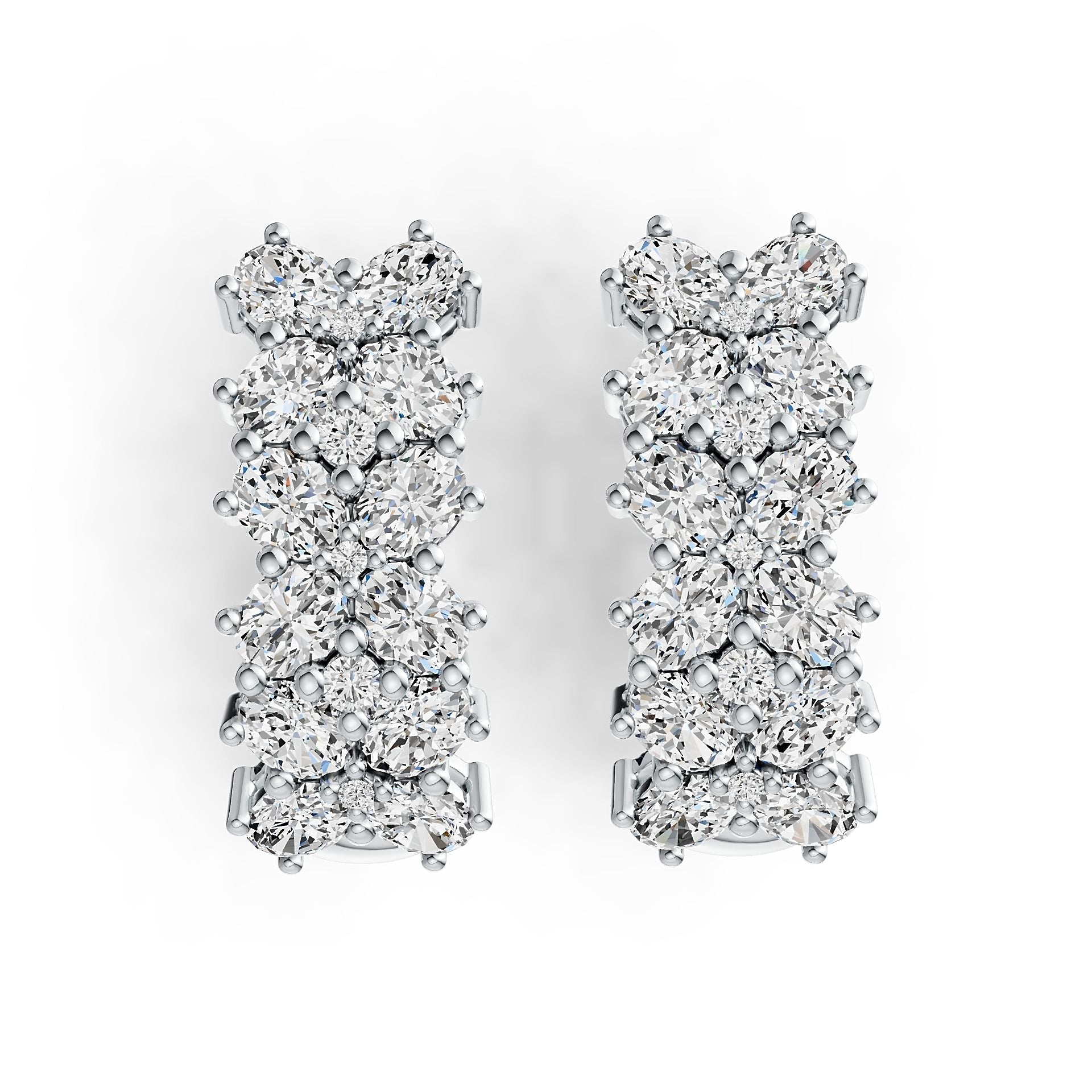 14K Gold Semi Mount Earrings Setting Oval OV 4X3mm Diamond Accent DHJ