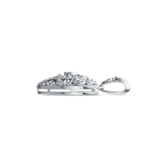 Sterling Silver Semi Mount Pendant Setting Round RD 3.5mm Filigree Heart Theme - Syzjewelry