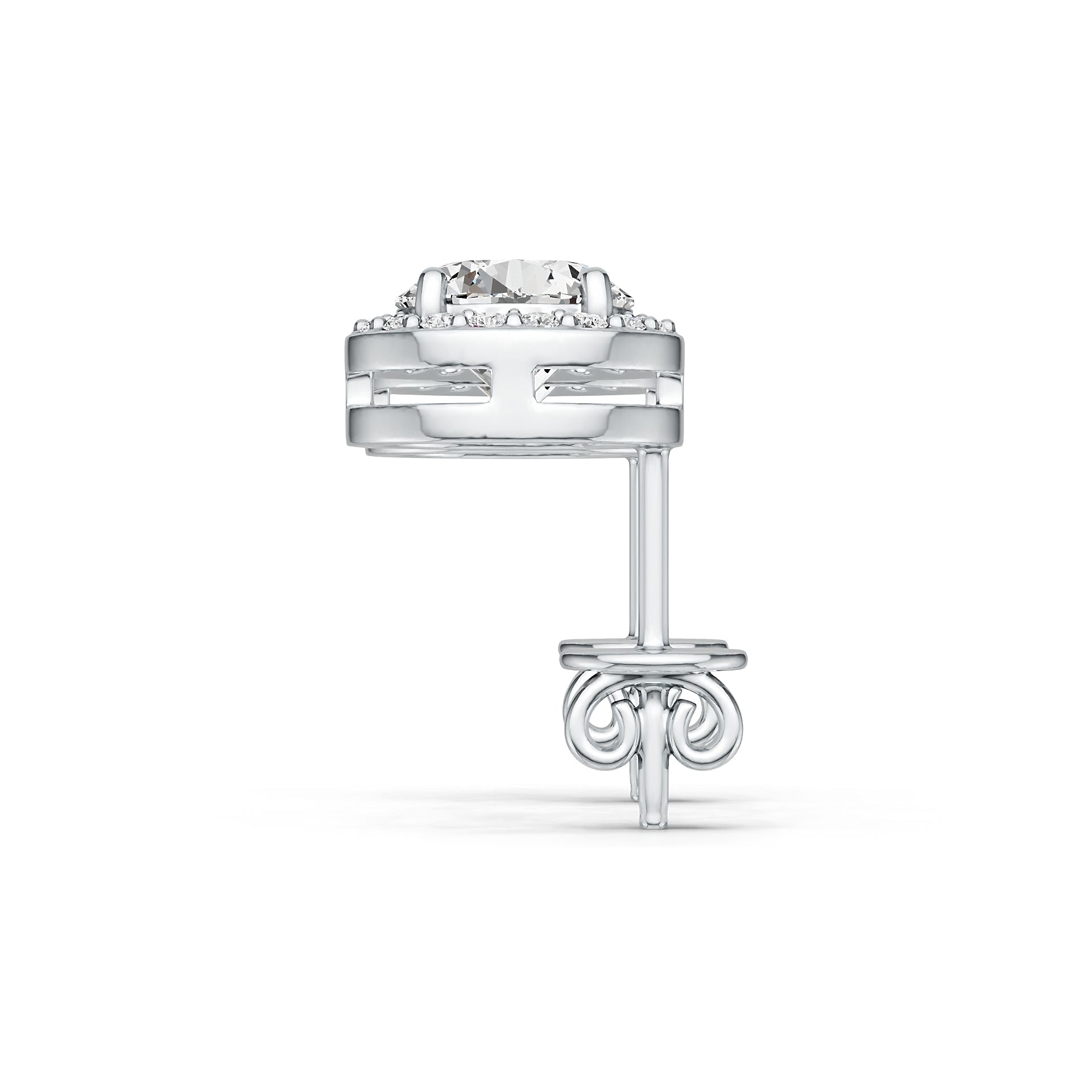 Sterling Silver Semi Mount Earrings Setting Round RD 7x7mm DHJ
