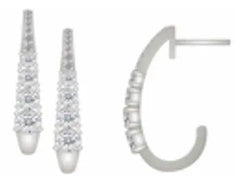 18K Gold Semi Mount Earrings Setting Round RD 4x4mm Diamond Accent DHJ