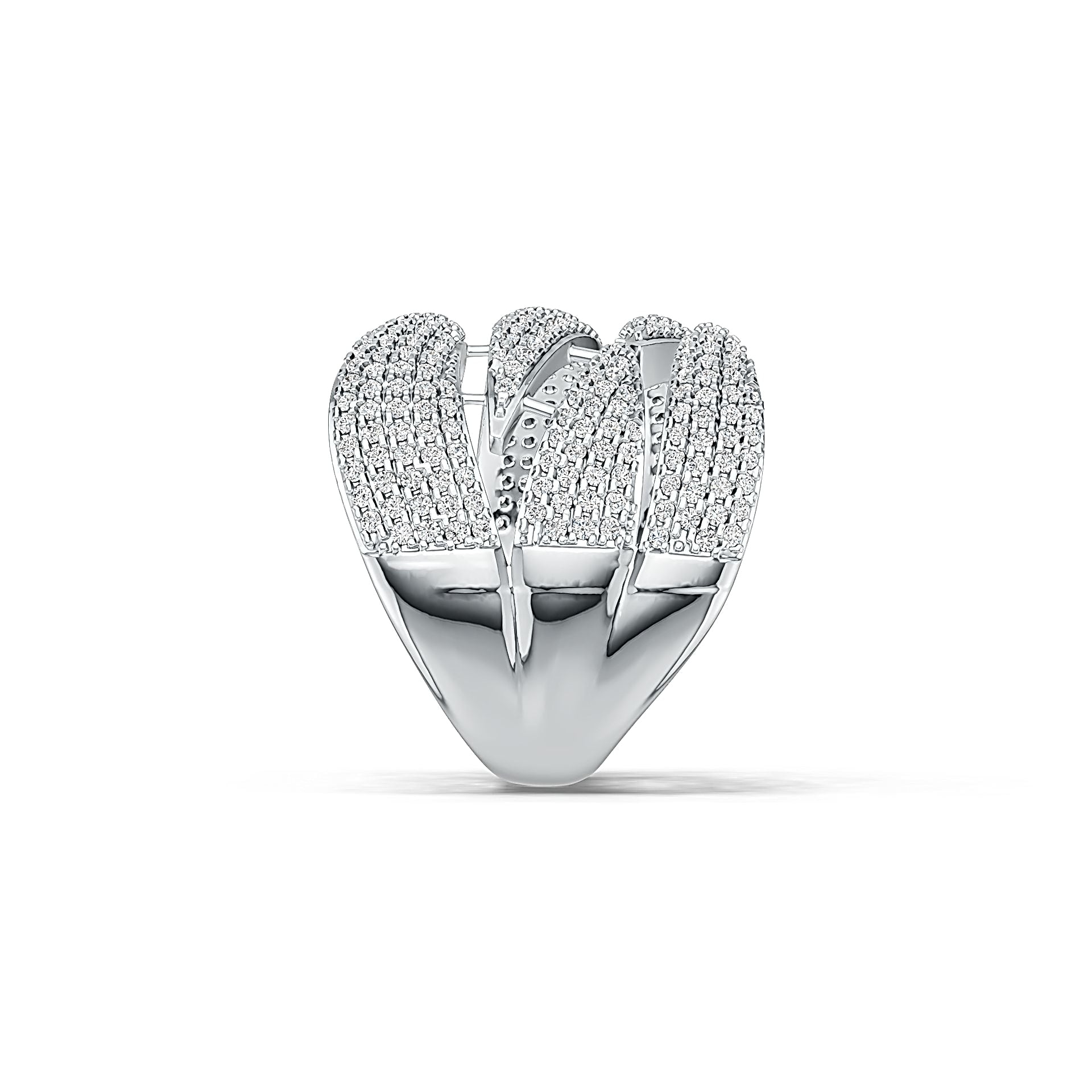 Sterling Silver Cluster Cocktail Ring with White Topaz or Moissanite DHJ