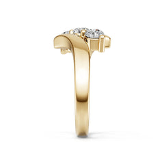 10K Gold Semi Mount Ring Setting Round Ro 4x4mm Moissanite Accent Syz Jewelry