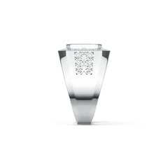 Sterling Silver Semi Mount Ring Setting Emerald OCT 10x8mm Men's Ring Bezel Fleur de lis Ring Syzjewelry