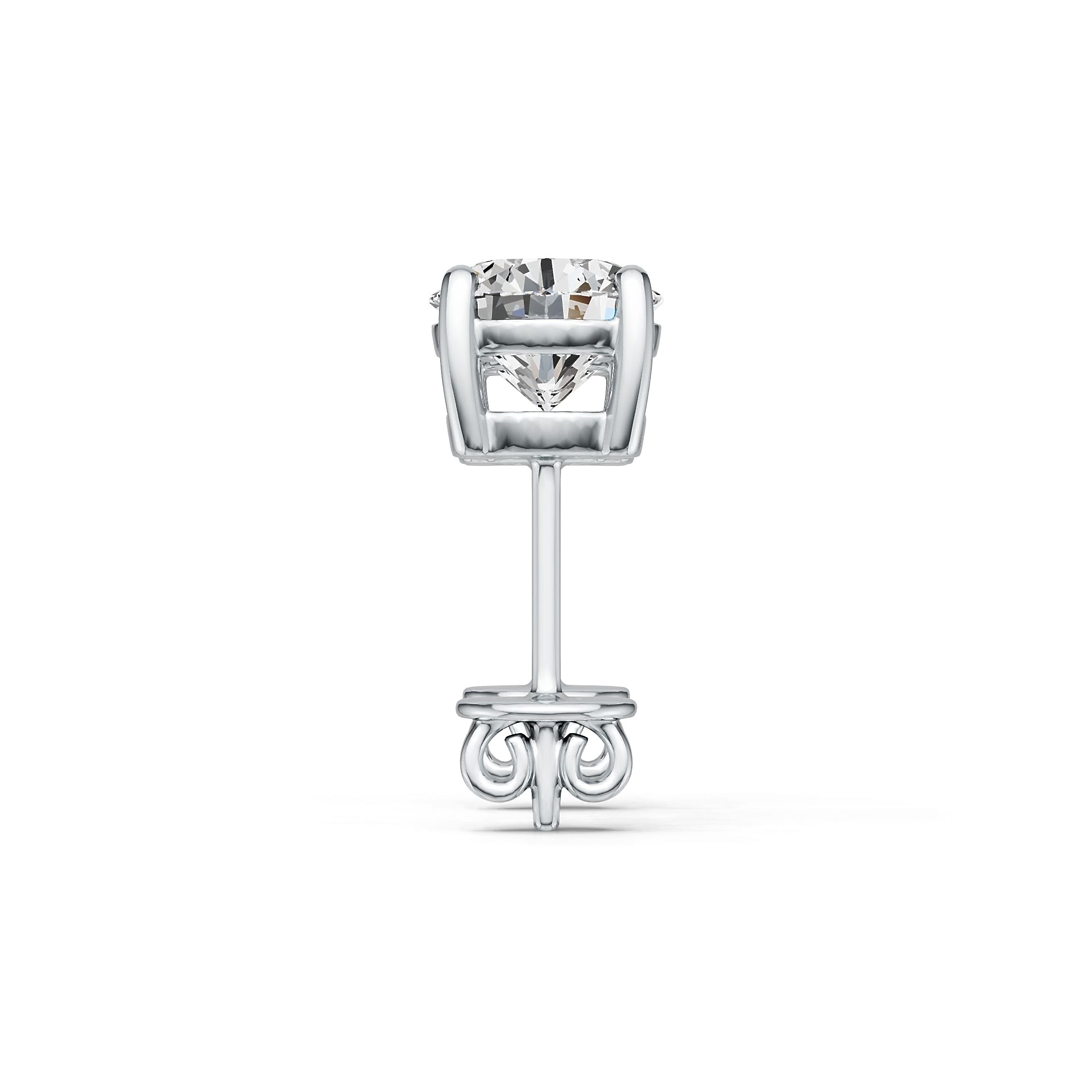 Sterling Silver Semi Mount Earrings Setting Round RD 5x5mm DHJ