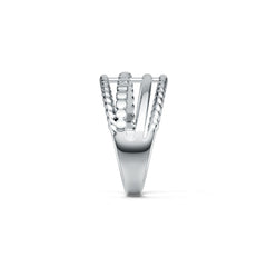 Sterling Silver Ring Multi-Row Twisted DHJ