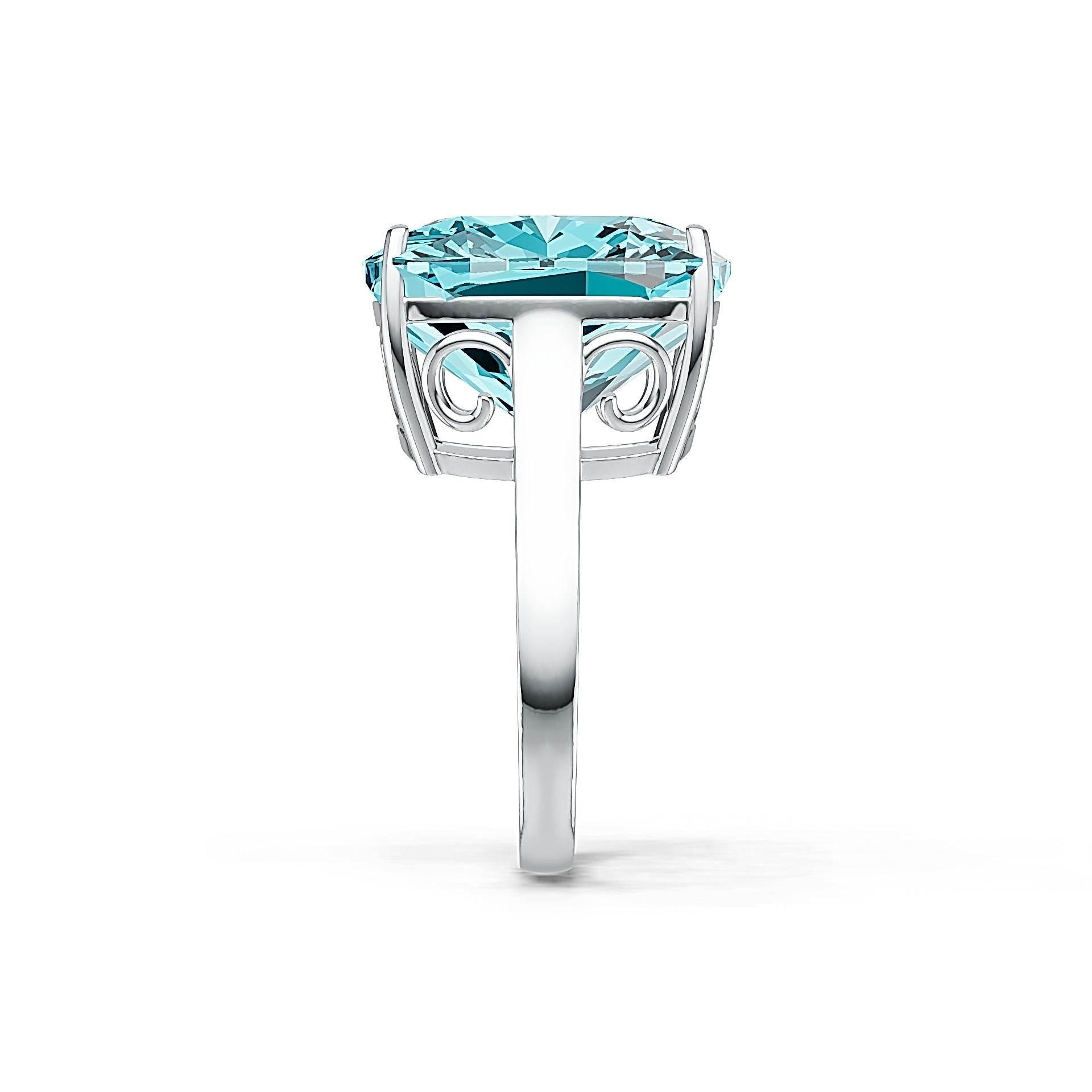 Sterling Silver Semi Mount Ring Setting Cushion CU 18x18mm DHJ