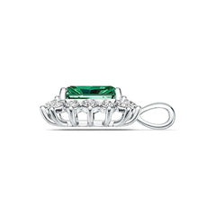Sterling Silver Semi Mount Pendant Setting Emerald OCT 9X7mm Syzjewelry