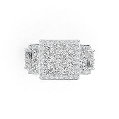 10K Gold Semi Mount Ring Setting Princess SQ 3X3mm Moissanite Accent DHJ