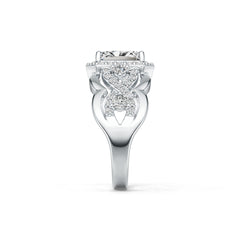 Sterling Silver Semi Mount Ring Setting Emerald OCT 8X6mm Crisscross Swirl Shank Syzjewelry