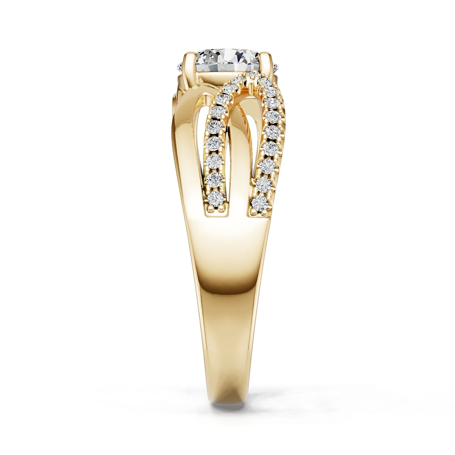 18K Gold Semi Mount Ring Setting Round Ro 6x6mm Diamond Accent Syz Jewelry