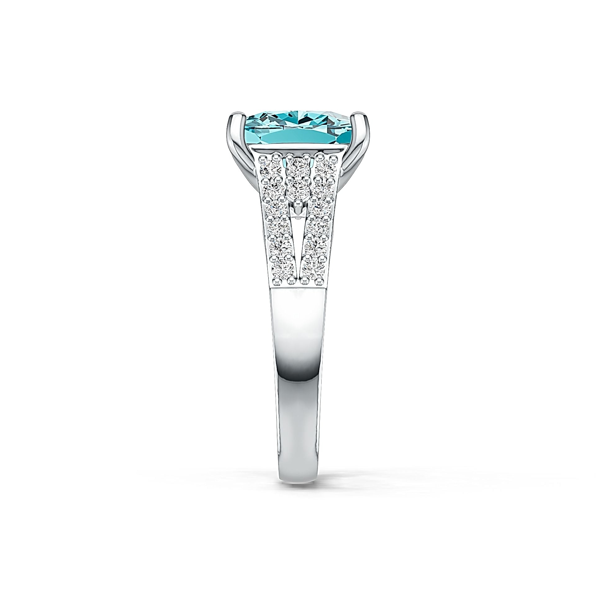 Sterling Silver Semi Mount Ring Setting Cushion CU 10X10mm Split Shank DHJ