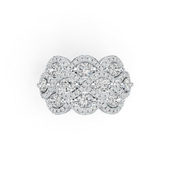18K Gold Semi Mount Ring Setting Oval OV 4X3mm with White Topaz Twist Ring Diamond Accent DHJ