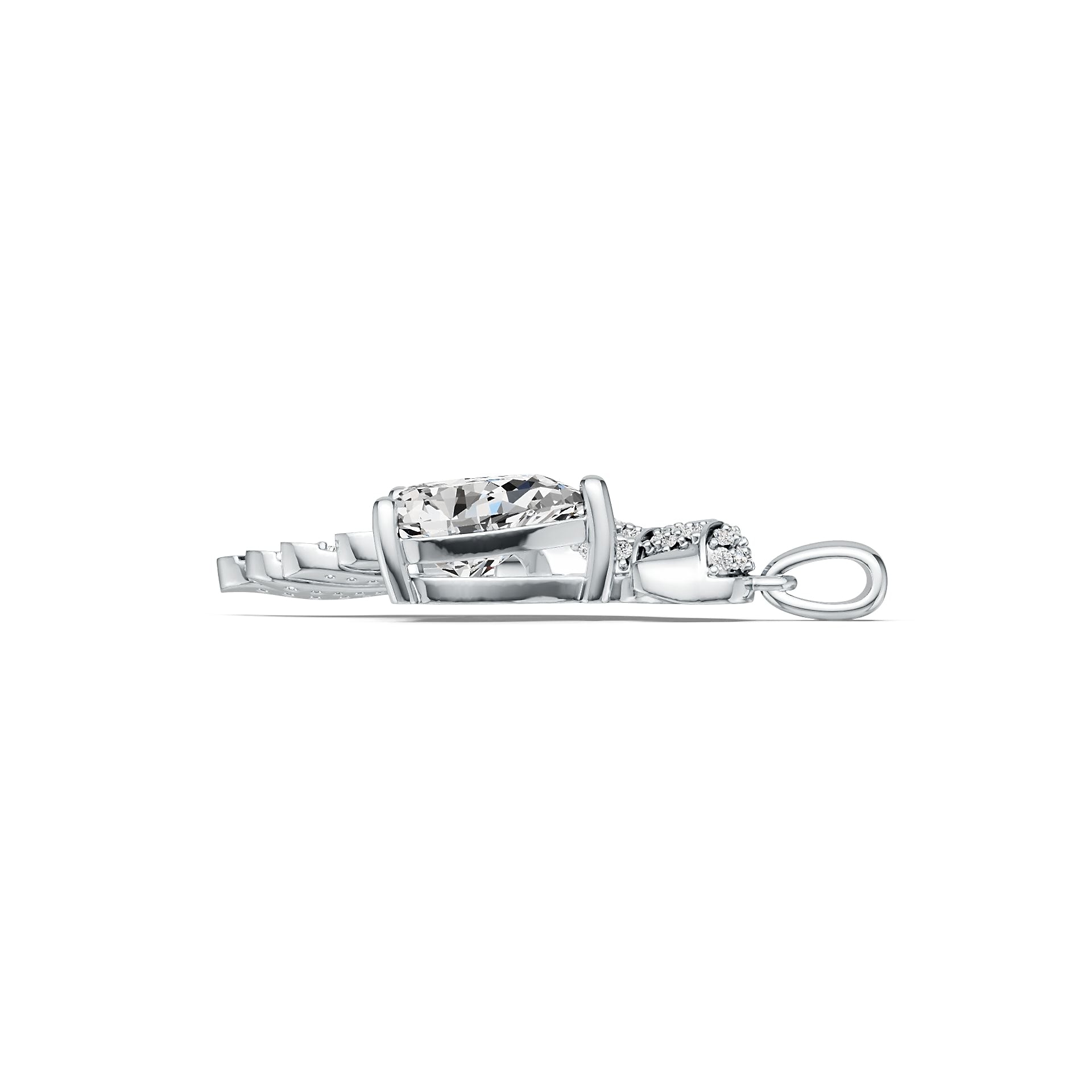 Sterling Silver Semi Mount Pendant Setting Pear PE 12X8mm DHJ