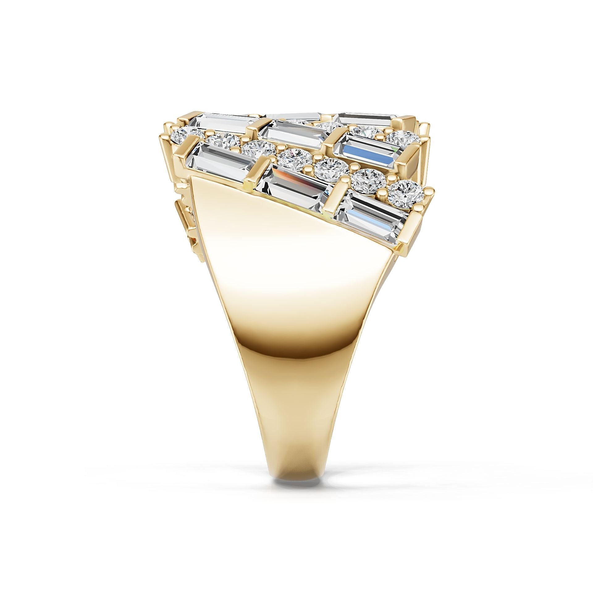 14K Gold Semi Mount Ring Setting Round Ro 4x2mm Diamond Accent Syz Jewelry