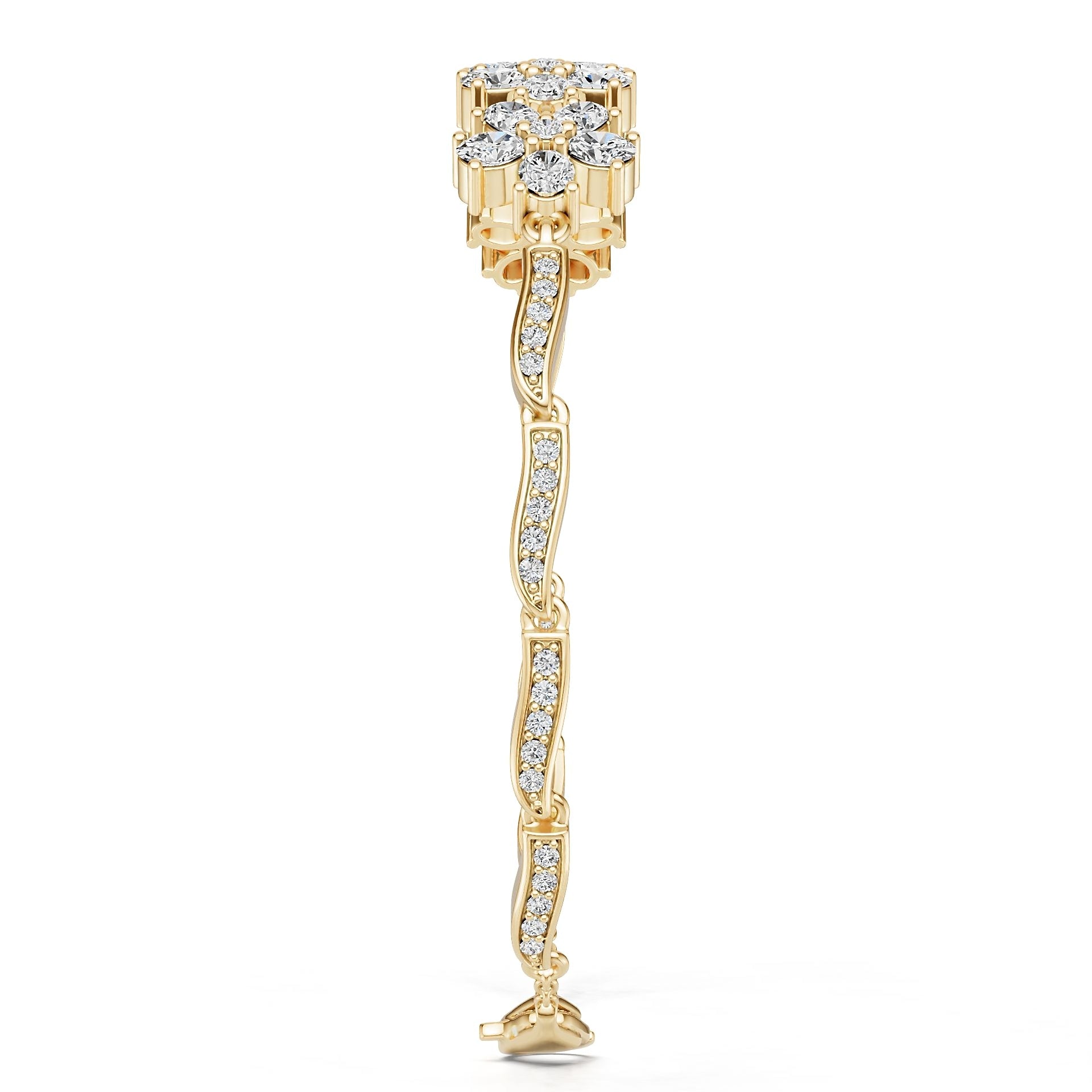 14K Gold Semi Mount Bracelet Setting Round Ro 6x6mm Diamond Accent Syz Jewelry