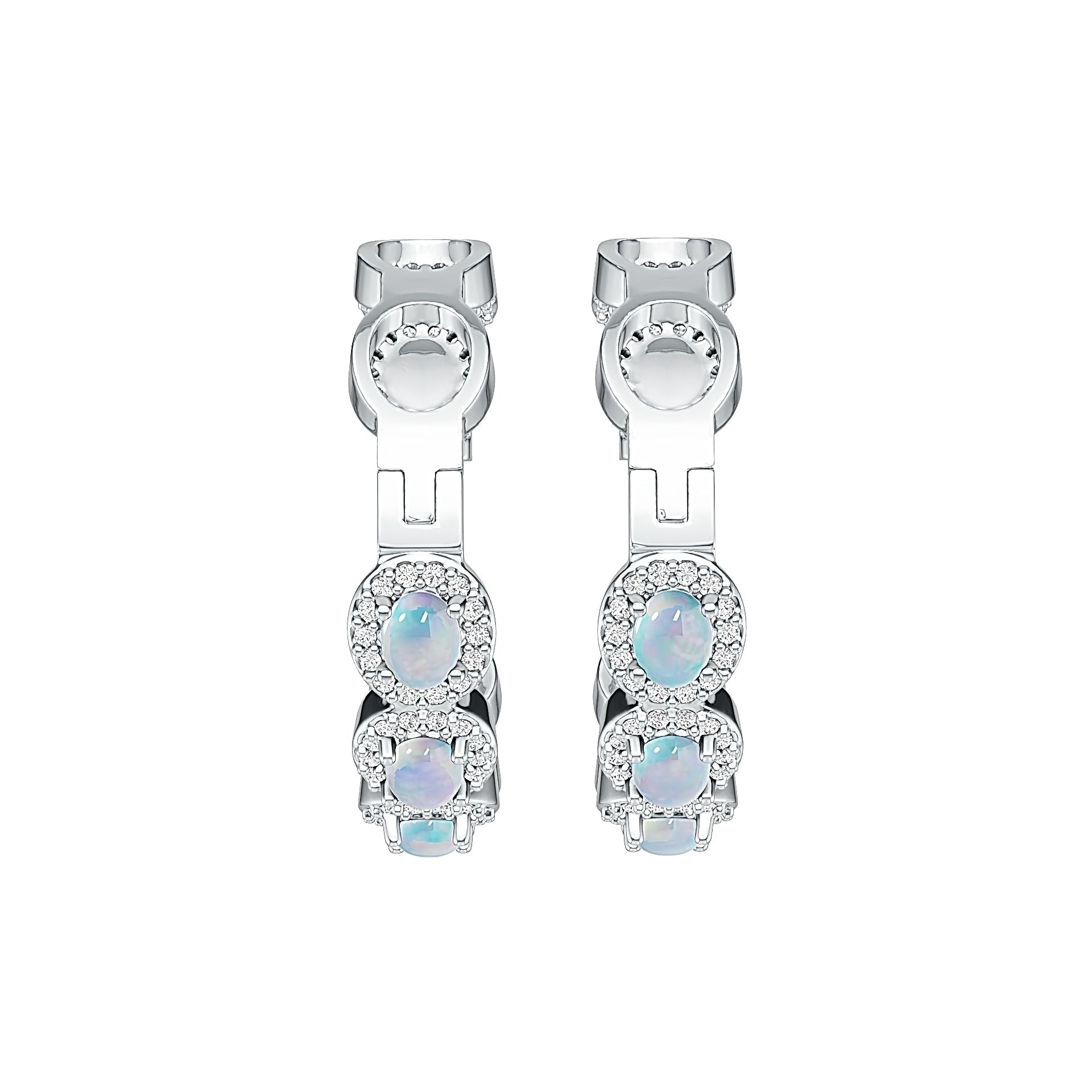 Platinum Semi Mount Earrings Setting Oval OV 4X3mm Diamond Accent DHJ