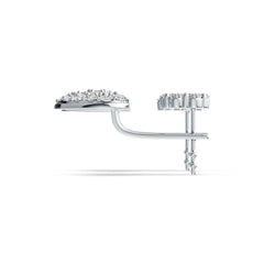 Sterling Silver Earrings with White Topaz or Moissanite Heart Theme DHJ