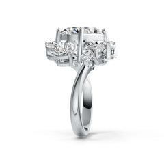 Sterling Silver Semi Mount Ring Setting Oval OV 12X10mm with White Topaz DHJ