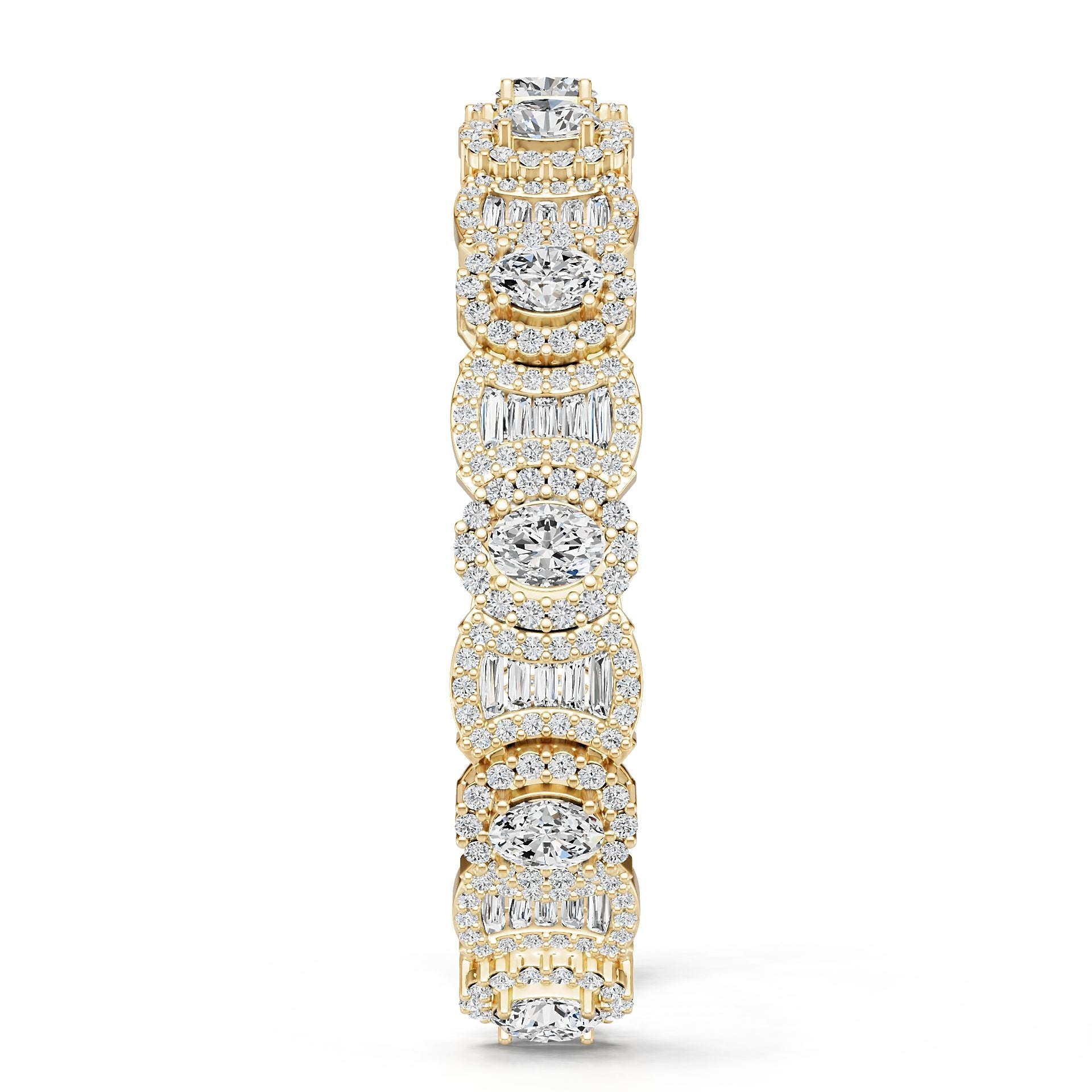 14K Gold Semi Mount Bracelet Setting Round Ro 7x5mm Diamond Accent Syz Jewelry