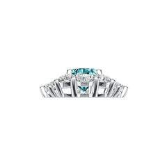 Platinum Semi Mount Pendant Setting Oval OV 10X8mm MQ 5X2mm Diamond Accent DHJ