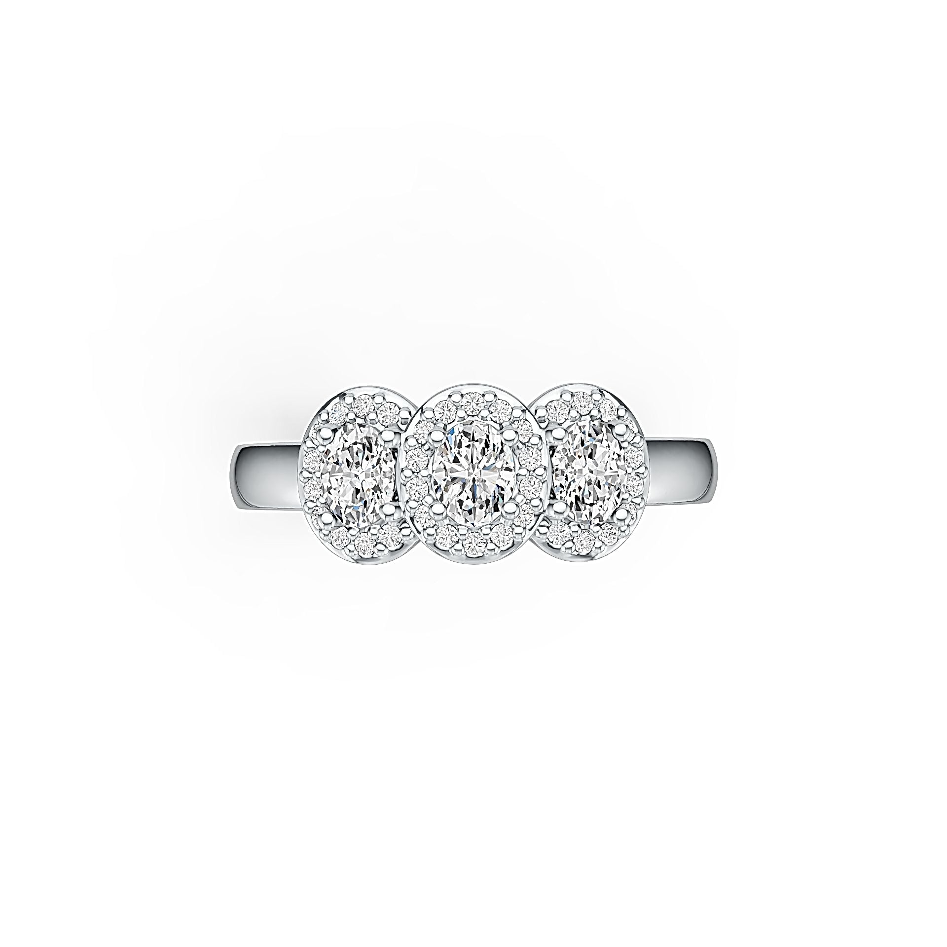 Platinum Semi Mount Ring Setting Oval OV 4X3mm with White Topaz Diamond Accent DHJ