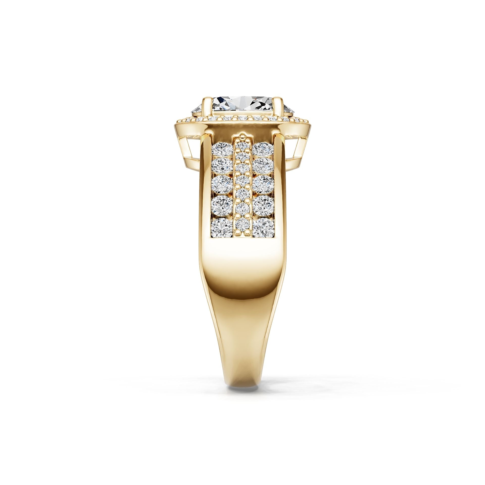 18K Gold Semi Mount Ring Setting Oval Ov 9x7mm Diamond Accent Syz Jewelry