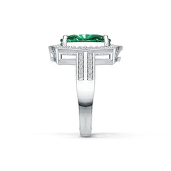 Sterling Silver Semi Mount Ring Setting Cushion CU 14X10mm Halo DHJ