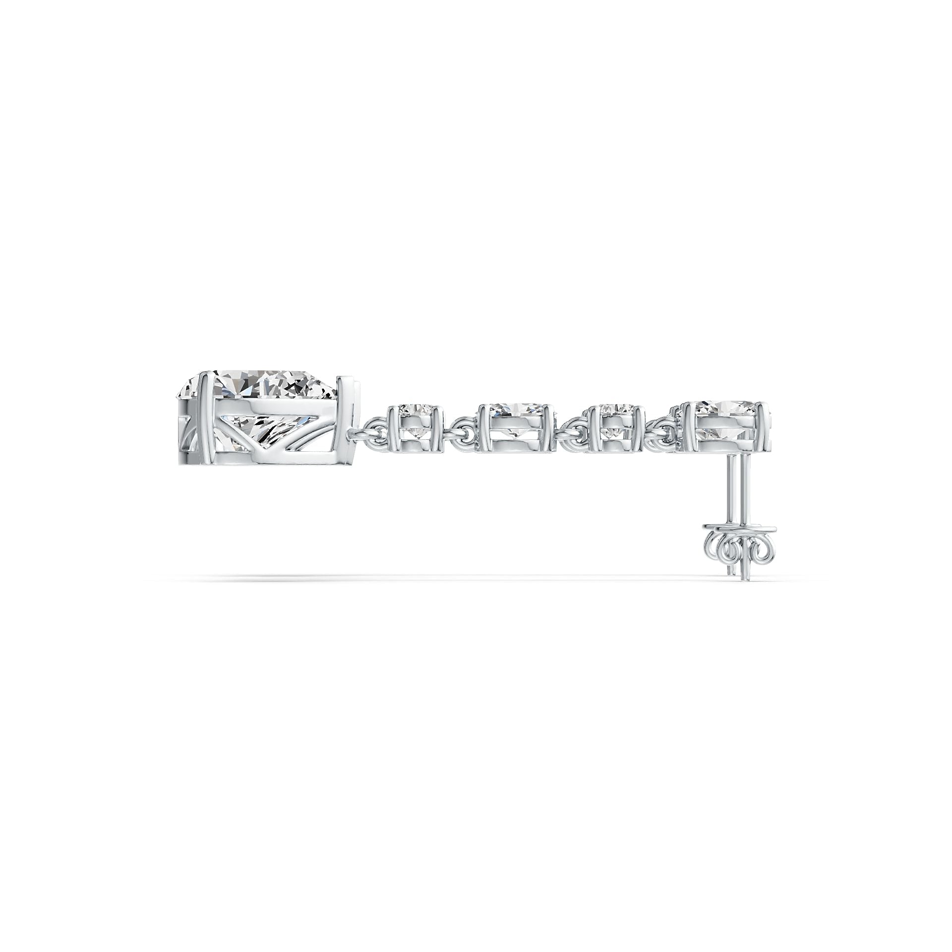 Sterling Silver Semi Mount Earrings Setting Pear PE 12X10mm OV 7X5mm OV 6X4mm RD 4mm DHJ
