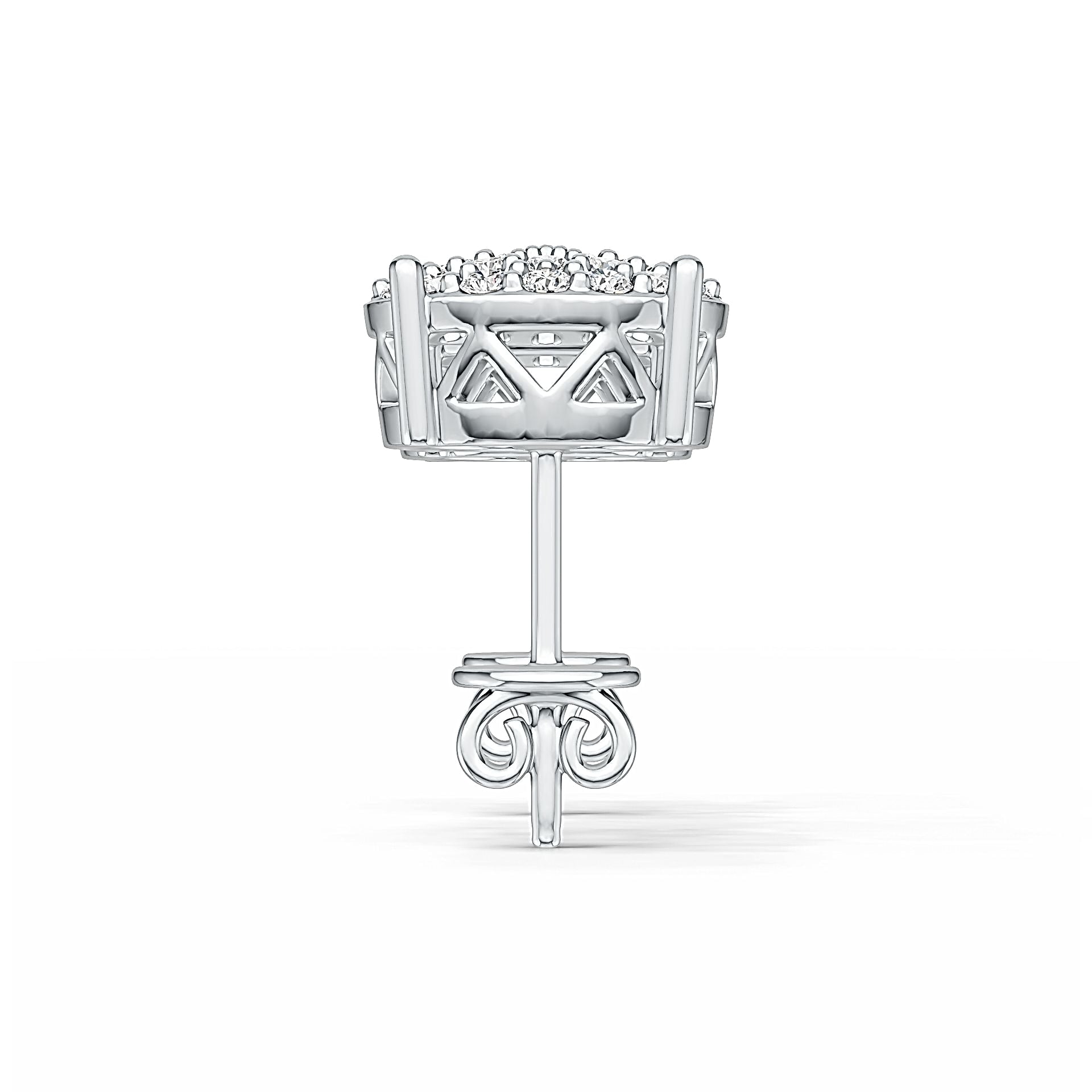 Sterling Silver Semi Mount Earrings Setting Round RD 1.5mm DHJ