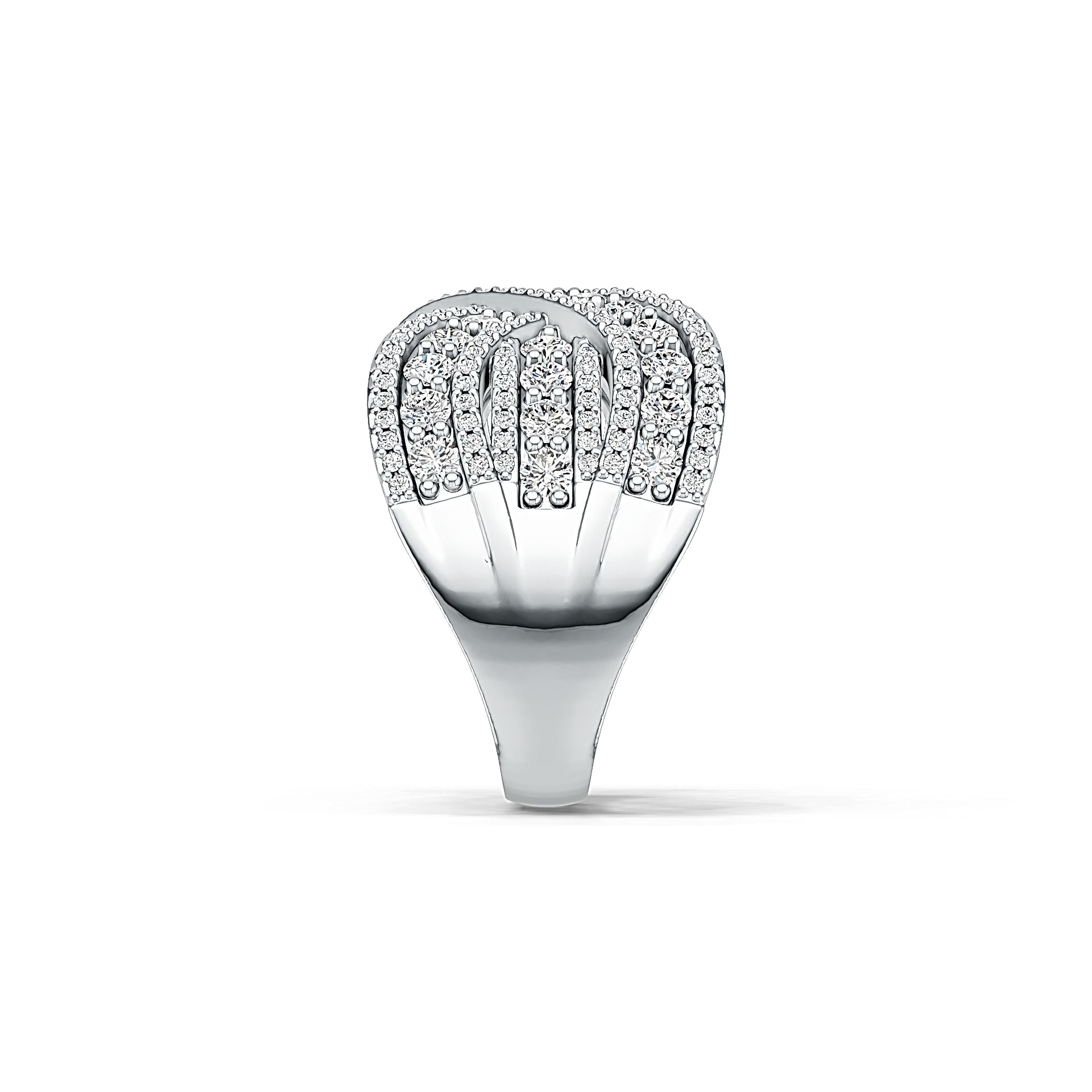 Sterling Silver Ring Multi-Row Crossover with White Topaz or Moissanite - Syzjewelry