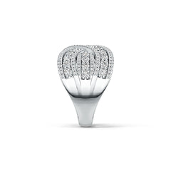 Sterling Silver Ring Multi-Row Crossover with White Topaz or Moissanite - Syzjewelry