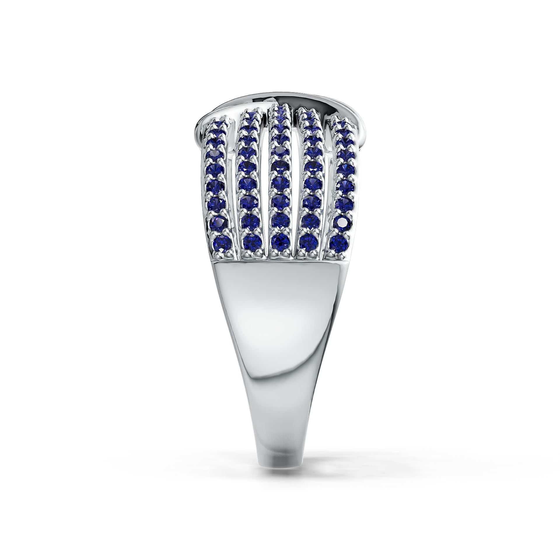 Sterling Silver Ring Crossover Multi-Row with White Topaz or Moissanite Syzjewelry