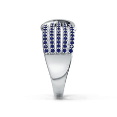 Sterling Silver Ring Crossover Multi-Row with White Topaz or Moissanite Syzjewelry