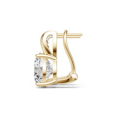 18K Gold Semi Mount Earrings Setting Round Ro 10x10mm Diamond Accent Syz Jewelry