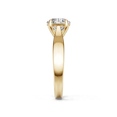 18K Gold Semi Mount Ring Setting Round Ro 8x8mm Diamond Accent Syz Jewelry