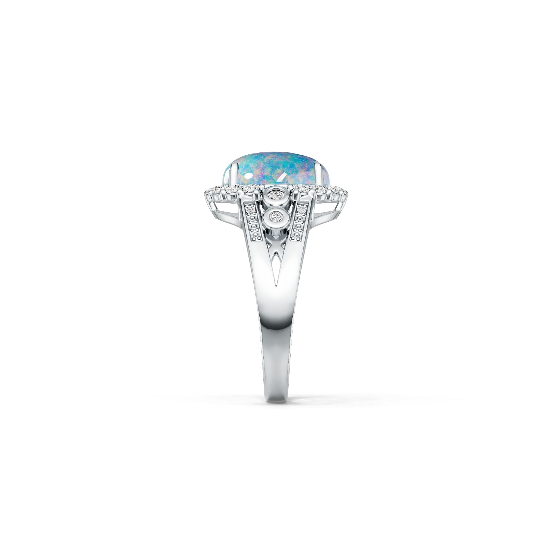 Sterling Silver Semi Mount Ring Setting Oval OV 12x10mm White Topaz Cabchon Syzjewelry
