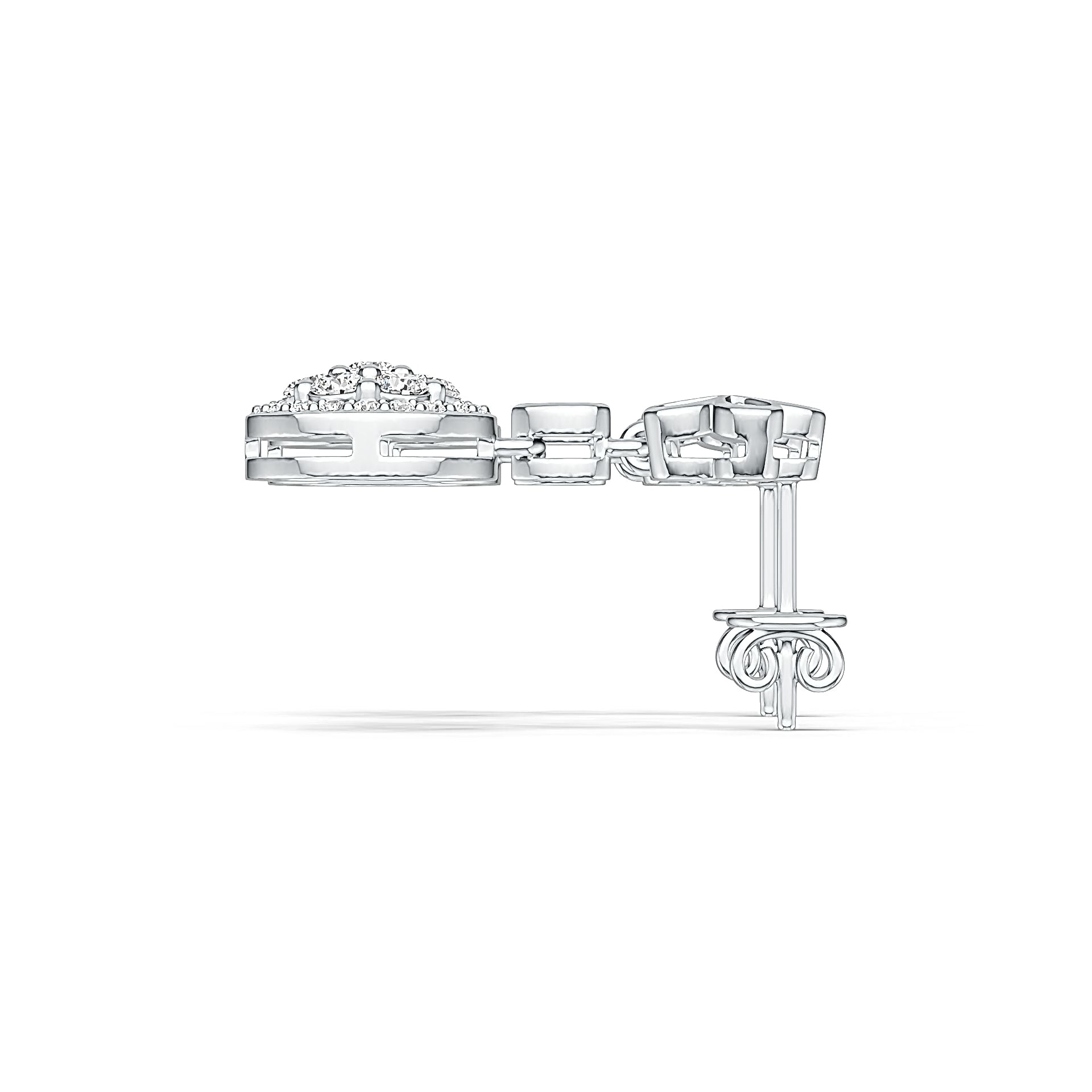 14K Gold Semi Mount Earrings Setting Round RD 2.5mm Diamond Accent DHJ