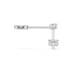 18K Gold Semi Mount Earrings Setting Round RD 3.5mm Diamond Accent DHJ